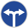 Дорожный знак 4.1.6 «Движение направо или налево» (металл 0,8 мм, II типоразмер: диаметр 700 мм, С/О пленка: тип А коммерческая)